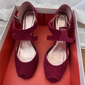 Miss Albright Neta Red Peep-Toe Heels